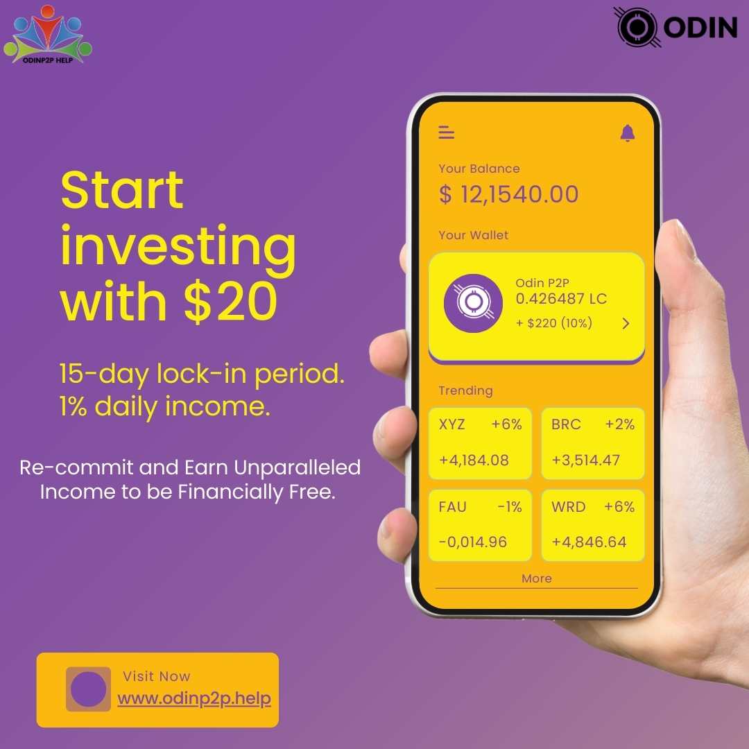 Just $20 that can multiply into $10000
How??? The Power of ODIN P2P

Visit odinp2p.help to know more

#decentralized #financegoals #finacialfreedom #community #communitybuilding #learntoearn #earningopportunity #blockchain #blockchaintechnology #smartcontracts #ai