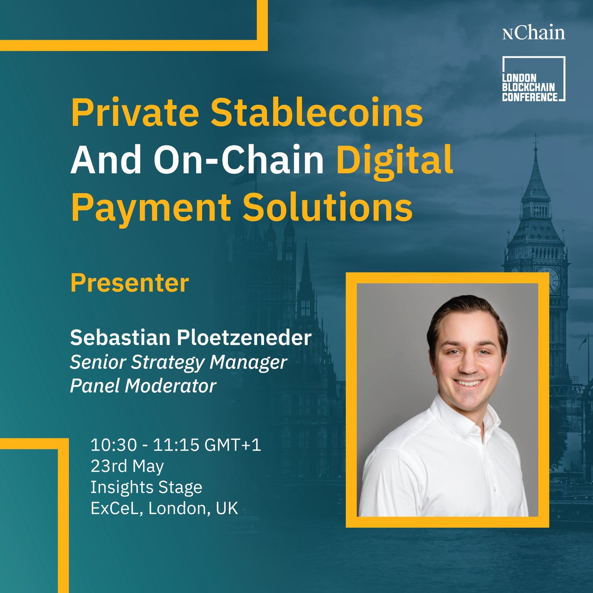 Our Senior Strategy Manager Sebastian Ploetzeneder @SebPloetzeneder will be moderating the panel titled ‘Private Stablecoins and on-chain digital payment solutions’ at the London Blockchain Conference @LDN_Blockchainon May 23rd. In this session, Sebastian, along with the other