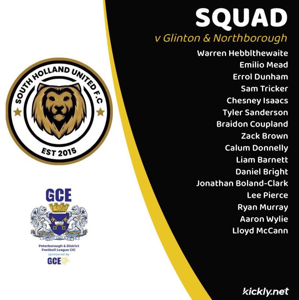 SHUFootballClub's tweet photo. ⚽️MATCHDAY SQUAD⚽️

Tomorrow sees us compete in yet another double header, this time away to Glinton &amp; Northborough!

🟡⚫️ https://t.co/QBZql4YLJb