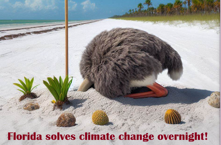 Climatius_'s tweet photo. Florida's governor Ron deSantis has just solved one of the biggest challenges of mankind - the climate crisis - by signing legislation that erases most references to climate change from state law. I am with @MichaelEMann : " You can't erase the laws of physics @RonDeSantis ! 👇 https://t.co/4usaSk70Qd