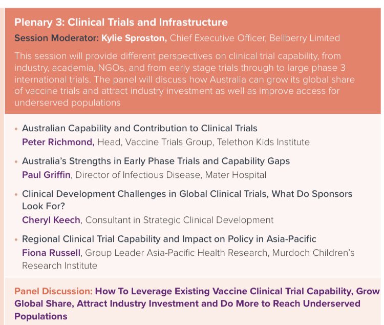 Vaccine value chain conference this week will discuss bridging gaps in Australia’s vaccine ecosystem to maximise health impact & unlock the nation’s economic potential in global disease prevention mtpconnect.org.au/Event?Action=V…
