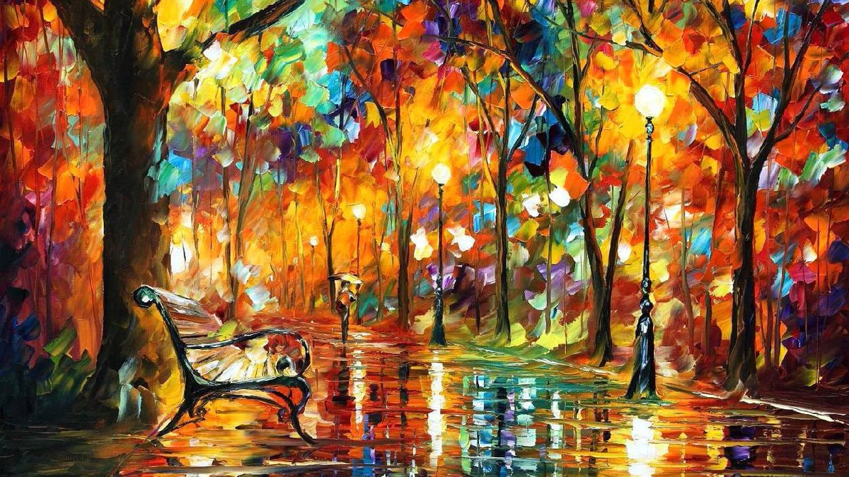 COLORFUL NIGHT - Large-Size Original Oil Painting ON CANVAS by Leonid Afremov (not mixed-media, print, or recreation artwork). 100% unique hand-painted painting. Today's price is $99 including shipping. COA provided afremov.com/colorful-night…