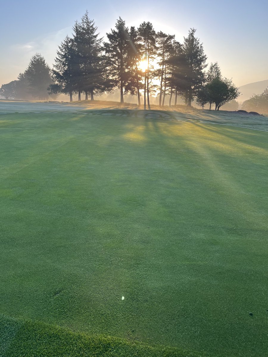 Great colour and density on greens at Auchterarder gc this morning after a recent application of consolidate /sea nymph superconcentate seaweed and icl trismart .