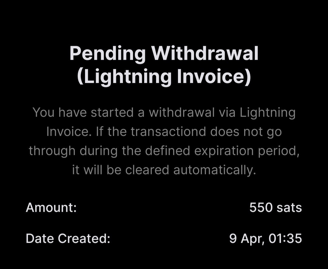 #LightningNetworks has been withholding my 550sats transfer to my own wallet from @BitcoinMagazine for 5+ weeks now and the invoice is never cleared even with expiration!

Be careful to not have your #BITCOIN confiscated on the #LightningNetwork.

 @lightning