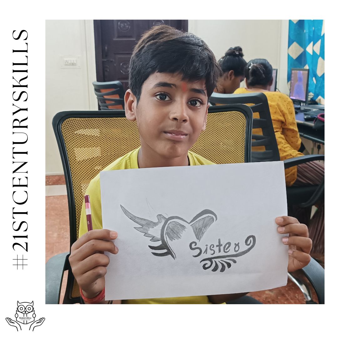Meet Kartik, at #Makersbox! Today, he's pouring his heart into shading a lovely message on paper. His creativity and dedication are truly inspiring.
#CreativeKids #Inspiration #Makersbox #ArtAndCraft #YoungArtist  #FutureInnovator #KidsArt #HandmadeWithLove #