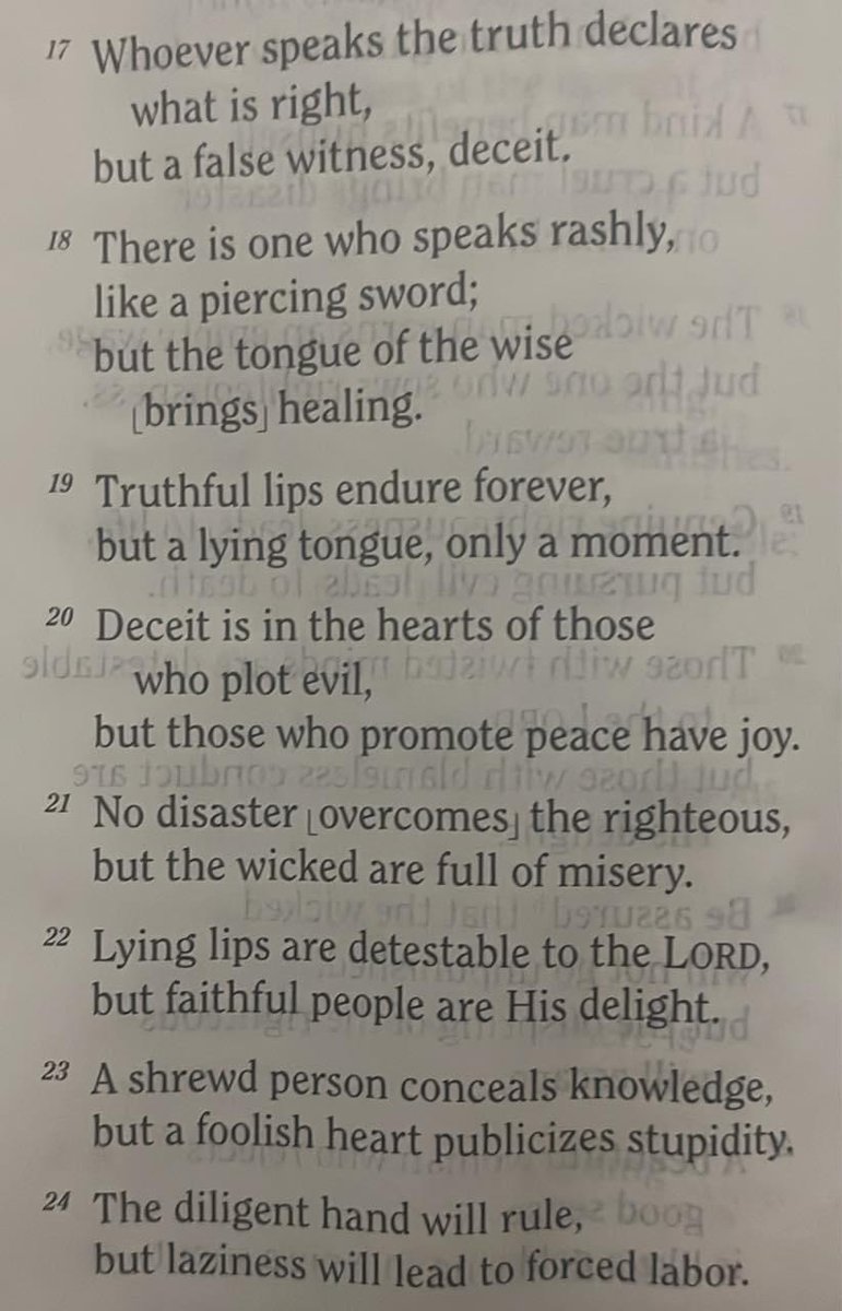Proverbs 12:17-24 HCSB