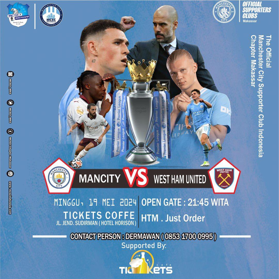 One Last Dance, Manchester Is Calling 📞📞📞

Minggu, 19 Mei 2024 
At. Tickets Coffe ( Hotel Horison Makassar )
O.G 21:45 Wita // K.O 23:00 Wita 
Htm. ( datang duduk chants &amp; pesan ) 

#mancityosc #mcscimakassar #mcscindonesia