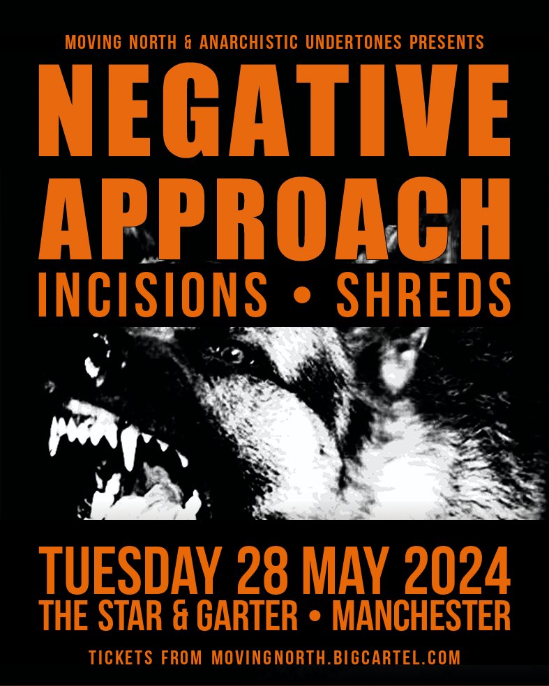 Negative Approach are playing @Star_GarterManc on Tues 28th May and there are 50 tickets left. 🎫 bit.ly/negativeappmcr