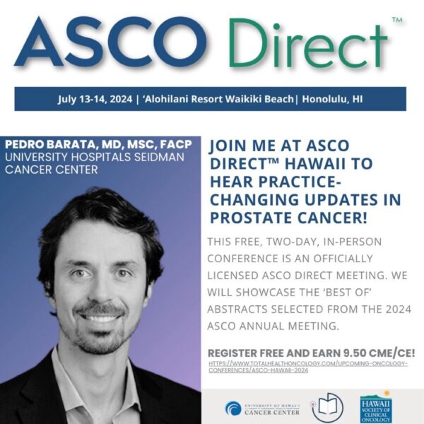 Excited to join as a speaker at the upcoming 2024 ASCO Direct Hawaii Conference! - @PBarataMD @ASCO @UHhospitals oncodaily.com/66332.html #ASCO #Cancer #HSCO #OncoDaily #Oncology #TotalHealth