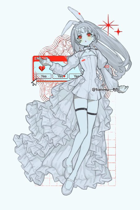 「heart white thighhighs」 illustration images(Latest)