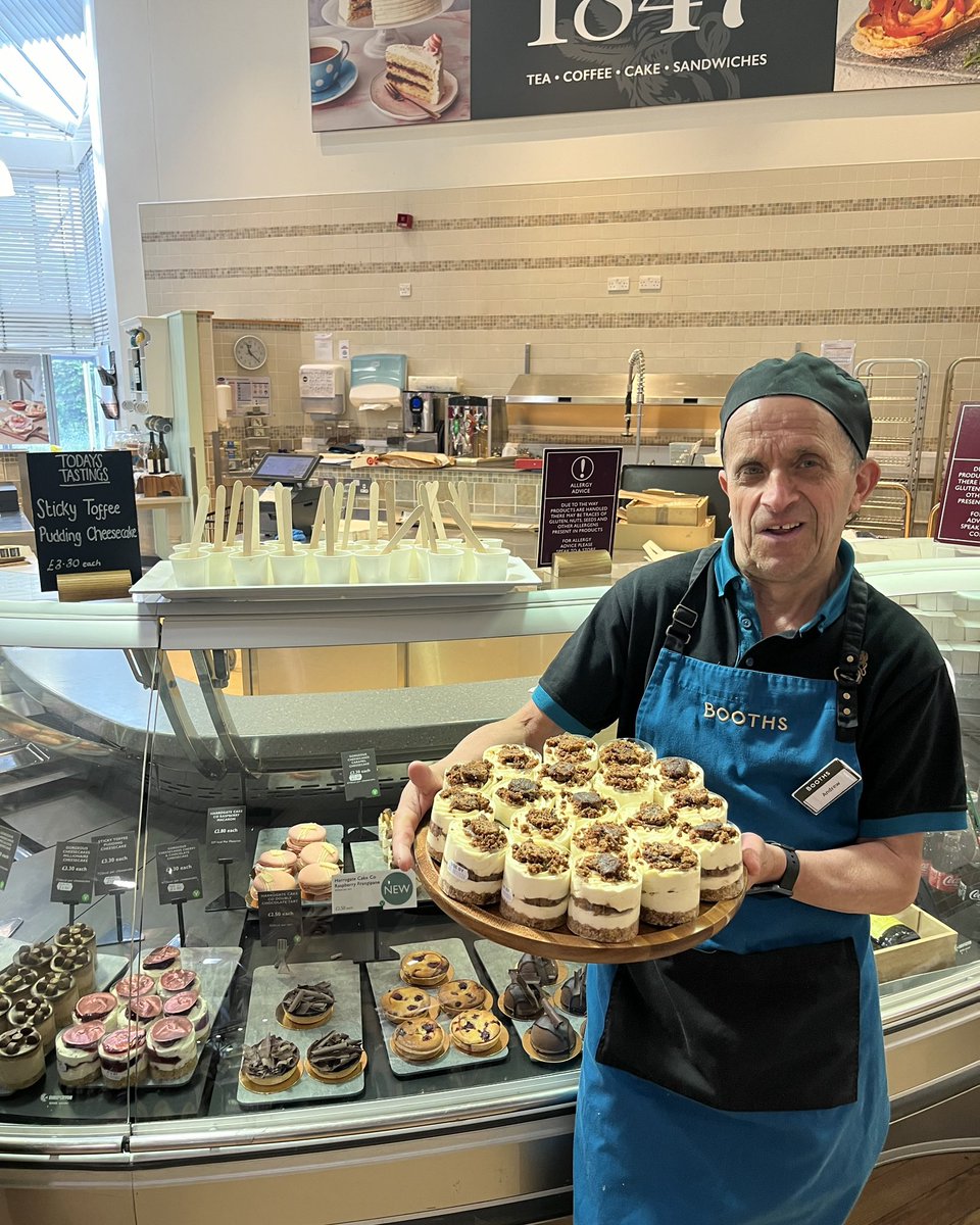 Andrew at Knutsford has Sticky Toffee Gorgeous Cheesecakes on taste today 😋
