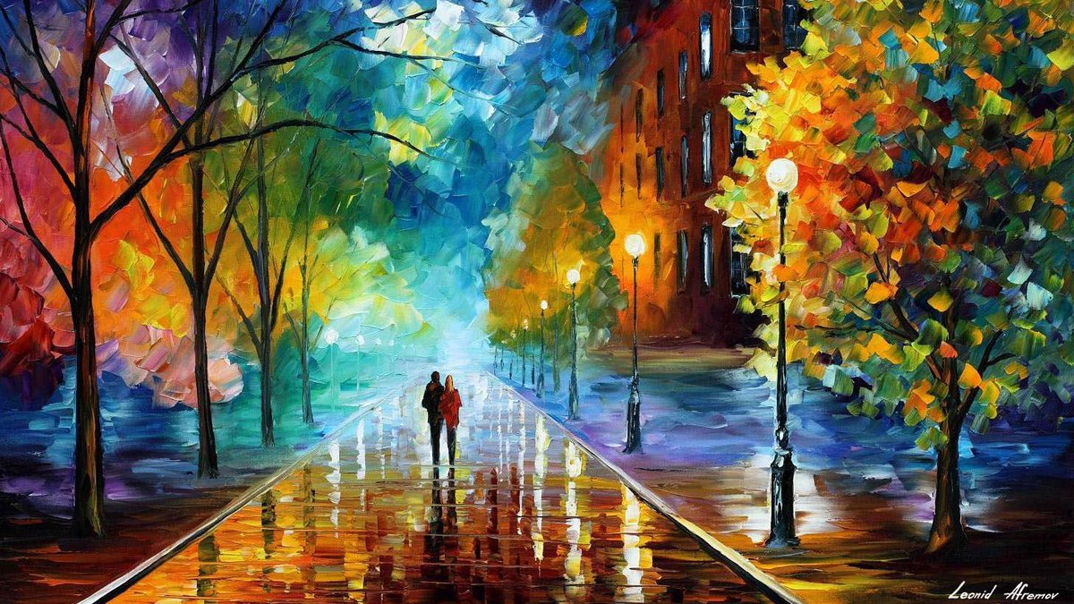 FRESHNESS OF COLD - Large-Size Original Oil Painting ON CANVAS by Leonid Afremov (not mixed-media, print, or recreation artwork). 100% unique hand-painted painting. Today's price is $99 including shipping. COA provided afremov.com/freshness-of-c…