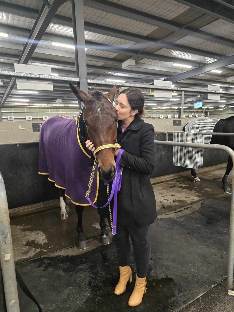 Incredibly proud of my quirky girl tonight. Sitting outside Ladies In Red and only going down by a length in the end. Still pinching myself that she is mine 💜💛