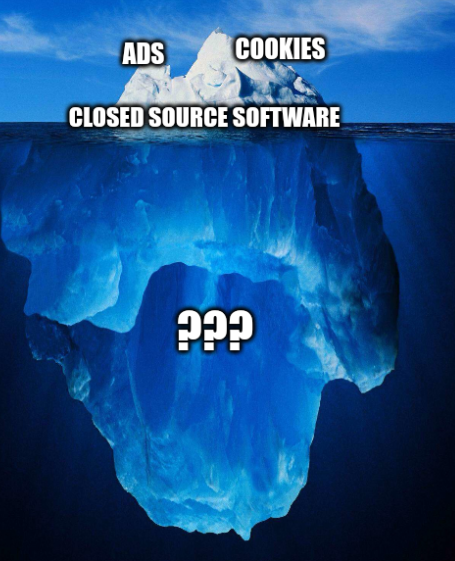 There are many reasons for choosing #private alternatives to Big Tech. Tracking cookies, targeted ads, and closed source software are just the tip of the iceberg. 🧊 What #privacy concerns are keeping you up at night? 🤔