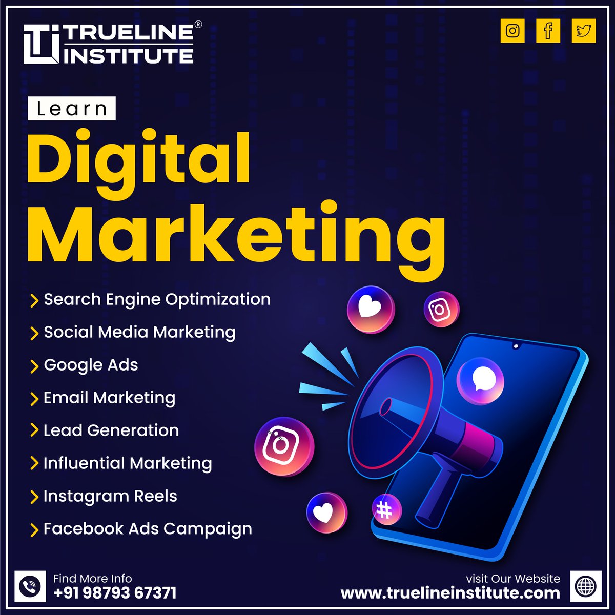 📢 Learn Digital Marketing | Trueline Institute
☎️ +91 98793 67371
🌐truelineinstitute.com
📧truelineinstitute@gmail.com
#truelineinstitute #itinstitute #digitalmarketing #learndigitalmarketing #marketing #digitalmarketingtips #marketingstrategy #onlinemarketing