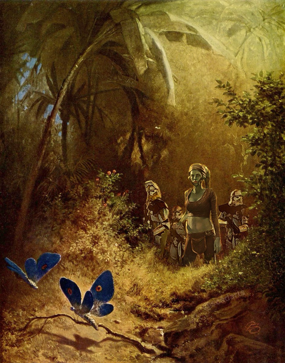 Once Upon A Time On Felucia Somewhere around a certain order getting given Original was The Butterfly Hunter by Carl Spitzweg Let me know what you think #starwars #aaylasecura #order66 #clonewars #starwarsart