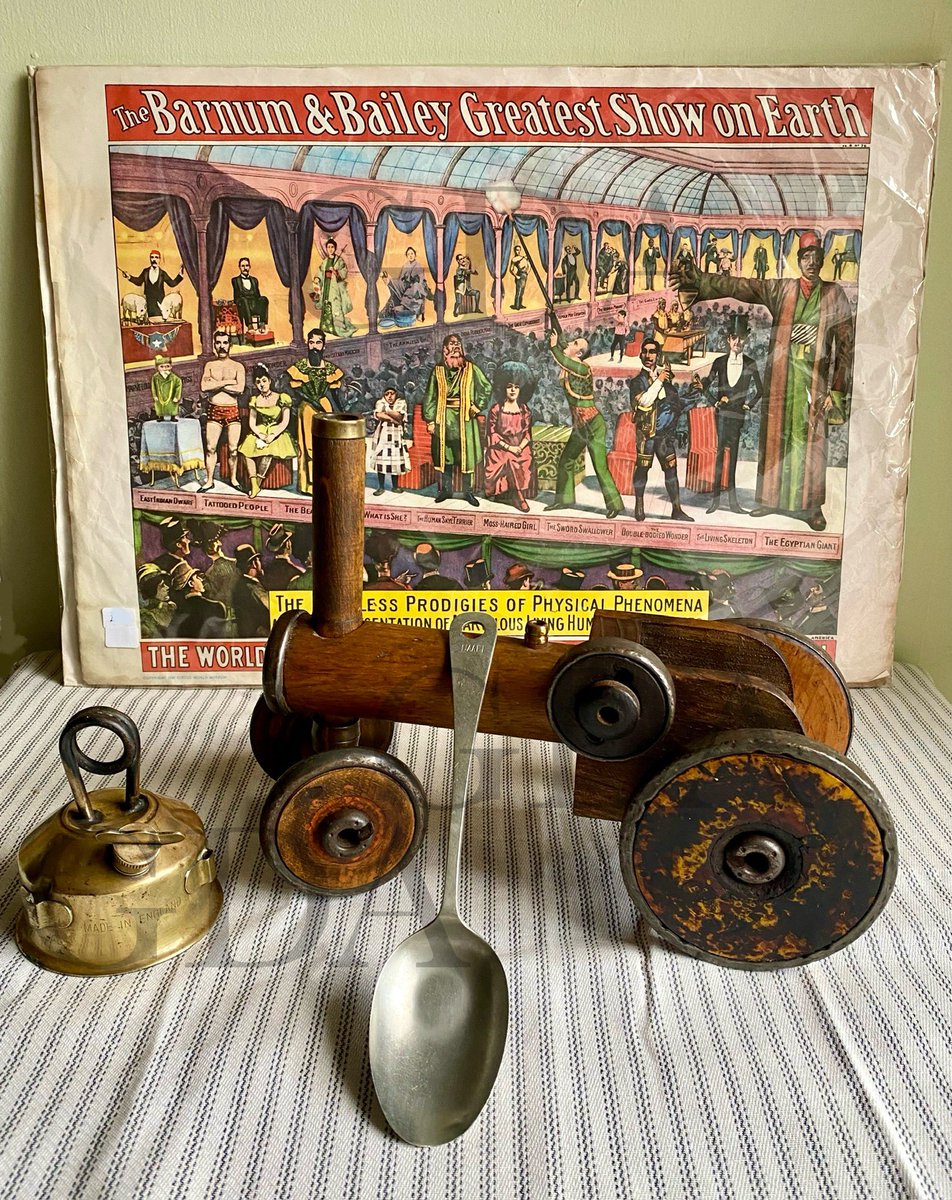 A selection of vintage curiosities. See them and more at, Dieudonneart.com/antiques #ukgifthour #vintage #collectables #wood #folkart #NAAFI #brass #poster #circus #shopsmalluk #shopindie #antiques #interiors #decor #Advertising #ukgiftam #ukweekebdhour