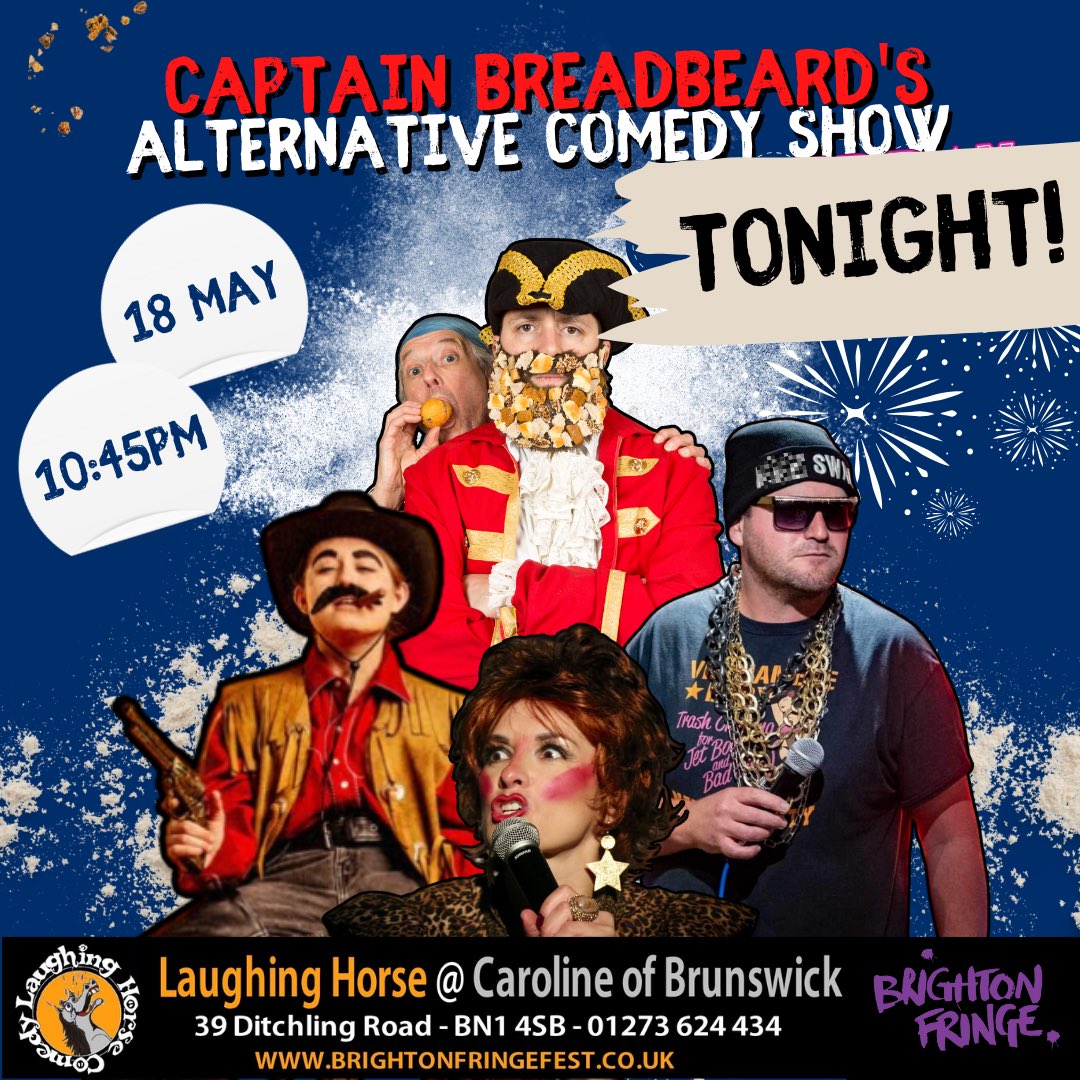 Tonight! @carolinepub @lhcomedy @brightonfringe And we’ve got a fabulous lineup for you!! Lil Wenker @hiyaitsmekitty @ZakSplijt 

Tickets: brightonfringe.org/events/captain…

#brightonfringe #comedy #latenightcomedy #brightonbeach #brighton_ig #brightoncomedy #brightonandhove #standup