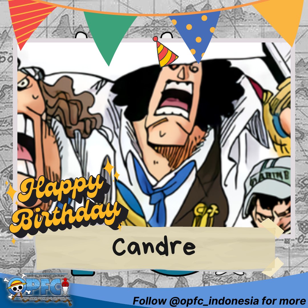 Happy Birthday!!

Karakter One Piece dengan tanggal lahir 19 Mei adalah
1. Kozuki Sukiyaki
2. John Giant, raksasa dari Angkatan Laut
3. Andre, kapten bawahan Shirohige
4. Candre, kembaran Andre yang gabung Angkatan Laut

Apa ada yang barengan?

🥳🥳🥳

#onepiece
#onepiecebirthday