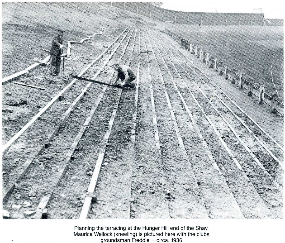 Halifax Town planning the terracing at The Shay, circa 1936. Photo taken from 'From Sandhall to the Shay' by Tony Thwaites.