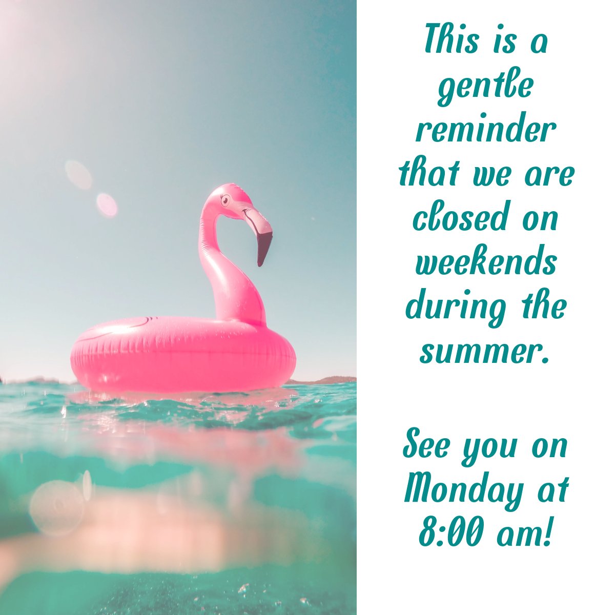 While we love seeing your smiling faces, this is a reminder that we will be closed this weekend and every weekend during the summer holidays. We look forward to serving you on Monday at 8:00 am!

#summer #summerhours #njitlibrary