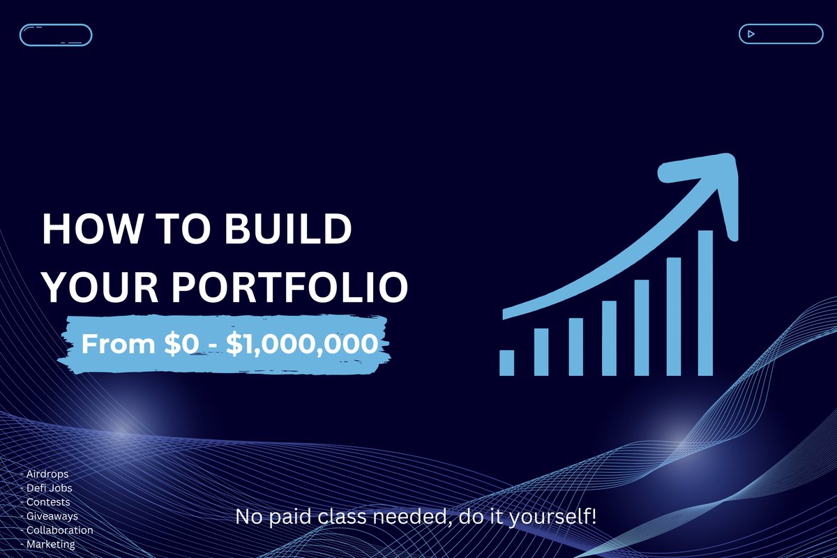 Building your portfolio from $0 to $1,000,000 is possible ❔❔ Some folks give excuses for not making money by quoting 'We use money to make money' I'm telling you this is wrong ❌ You can only use money to earn more money, but in this web3 space, you can make money out of