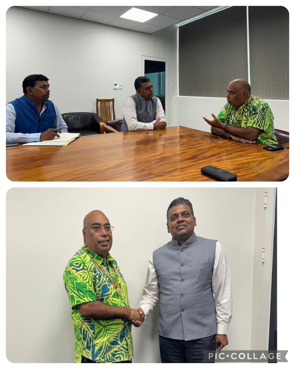 On May 17, High Commr Inbasekar S met Permanent Secy @mfaet @CollinBeck and reviewed progress of Solarization of Gov-General's residence in Honiara, funded by Govt of India and implemented through UNDP. Renewable energy is the way forward for energy needs of Pacific Island