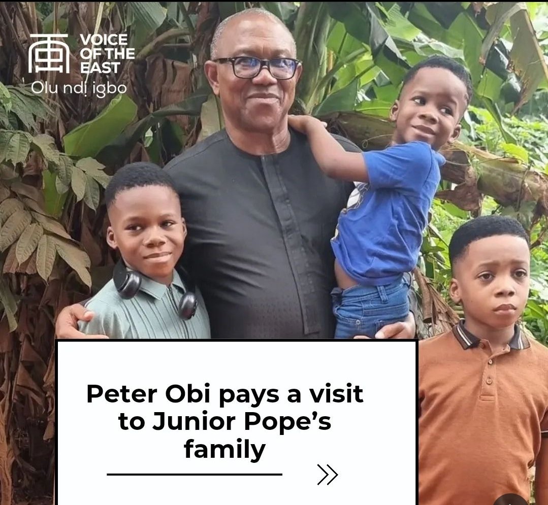 A leader must be compassionate. Thank you odogwu Peter Obi for demonstrating this over and over. Jnr Pope, ije oma nwanne.