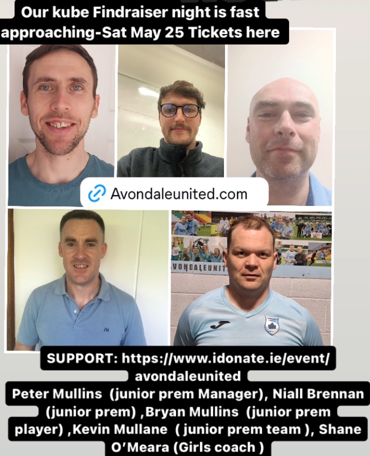 Our Round 2 Contestants for Next Saturday KUBE event see you there? For tickets click here avondaleunited.com/categories/fun… Or to Sponsoruse the link. Flow idonate.ie/event/avondale…