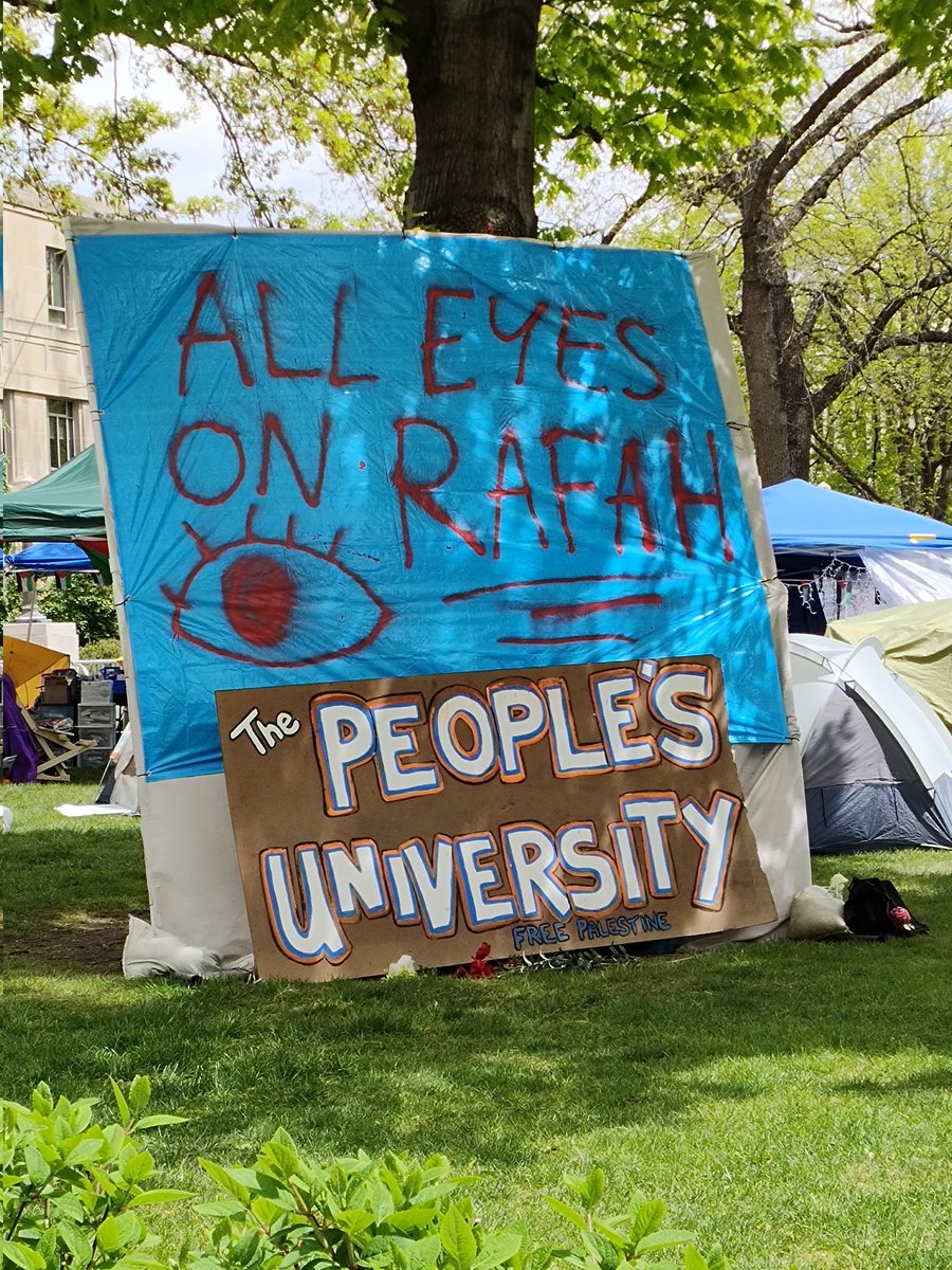 So many resources are being used to suppress the 1st amendment rights of the People's University for the liberation of Palestine in so called Boise Idaho. If you haven't been by the encampment it's an absolutely beautiful community. Day 15.