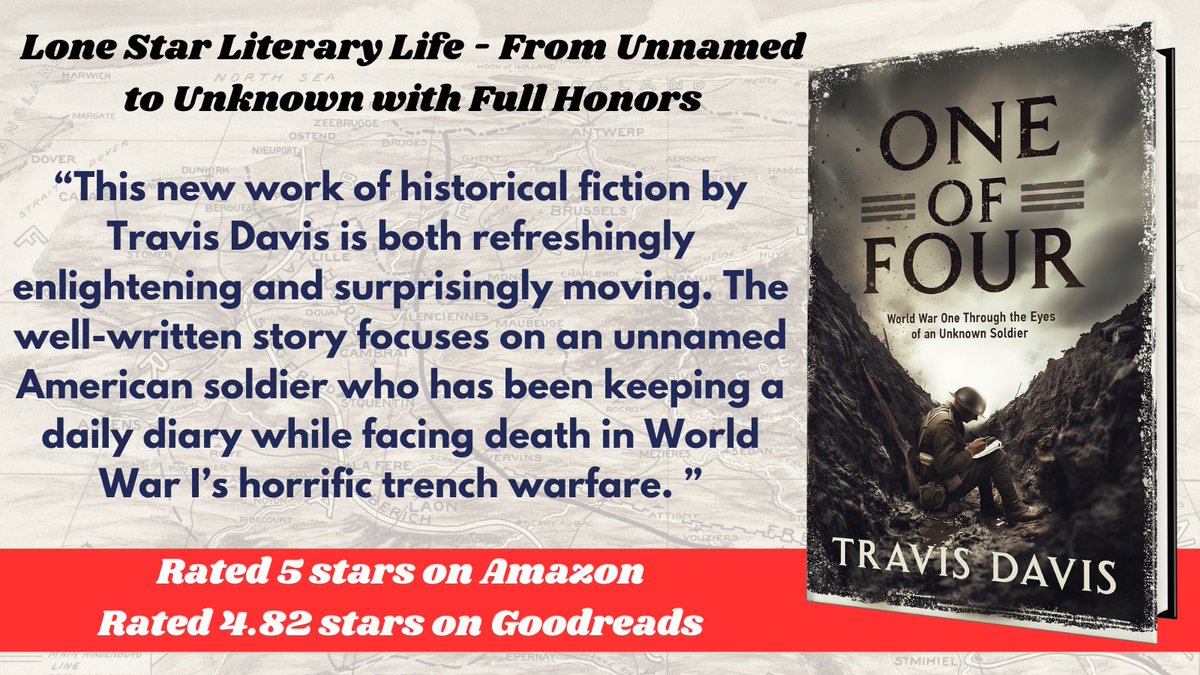 Great review from @LoneStarLit. Read the full review here:lonestarliterary.com/content/lone-s… #ww1 #history #fiction #bookreviews #bookstweet #BooksMakeGreatGifts Order yours today just in time for @memorialday amazon.com/One-Four-World…