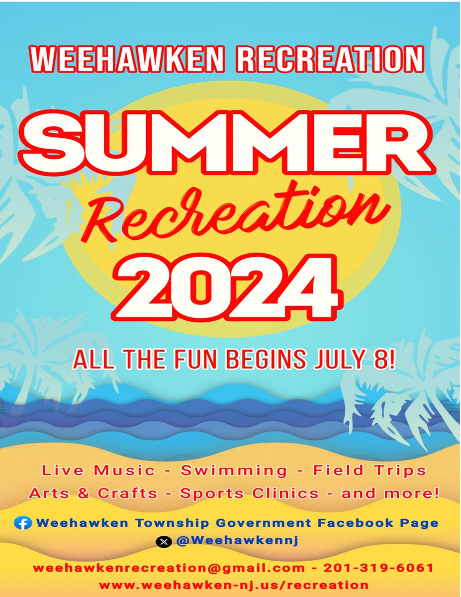 The Weehawken Recreation 2024 Summer Recreation Program is now available online! Check it out! weehawken-nj.us/recreation