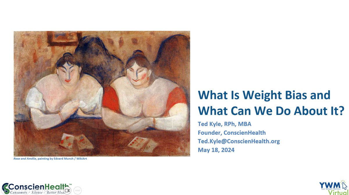ConscienHealth's tweet photo. In just 20 minutes #YourWeightMattersVirtual starts with a whole host of great presentation. In addition, I'll be presenting on #WeightBias. Find my slides here:
https://t.co/oCNc02v2Df https://t.co/sAiwovJ42r