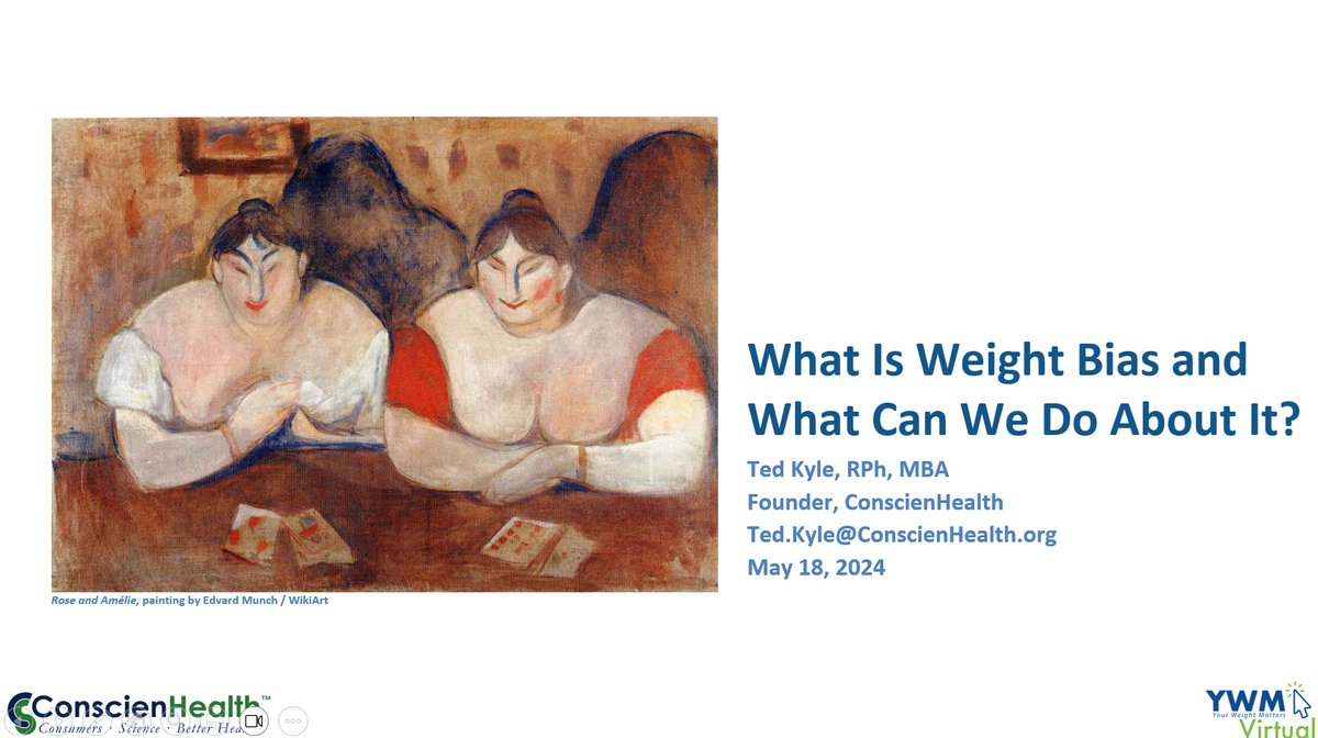 In just 20 minutes #YourWeightMattersVirtual starts with a whole host of great presentation. In addition, I'll be presenting on #WeightBias. Find my slides here: conscienhealth.org/wp-content/upl…