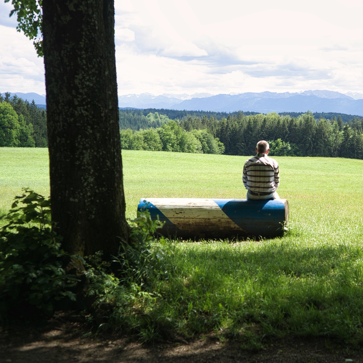 Oberbayern, von einem weißblauen Standpunkt aus betrachtet.