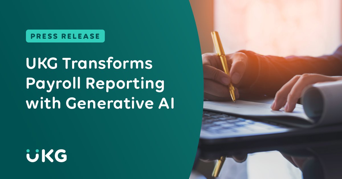 UKG is transforming payroll reporting with Generative #AI to uncover insights, build reports, and make data-driven decisions by simply asking a question. ukg.inc/3QFaZiC