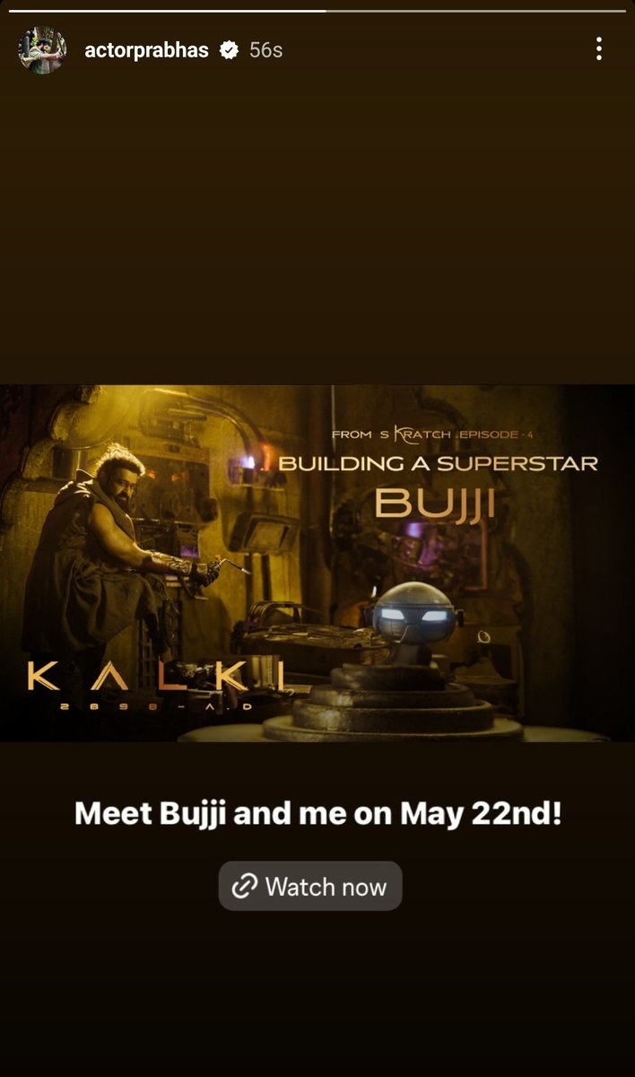 Meet #Bujji and me on May 22nd ! ~ Darling #Prabhas in FB and Insta 😍❤️ ~ Watch Now: youtu.be/8eIq9BHs8lk #ProjectK #Kalki2898AD