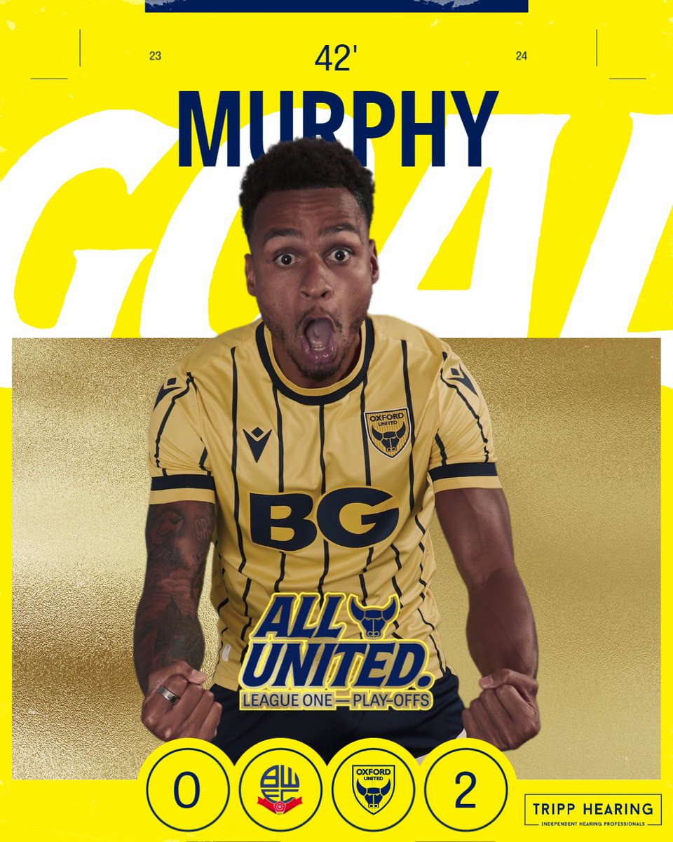 MURPPPHYYYYYY AT THE DOUBLE!!!!!!! 🤯

#OUFC | ⚪ 0 - 2 🟡 | 42'