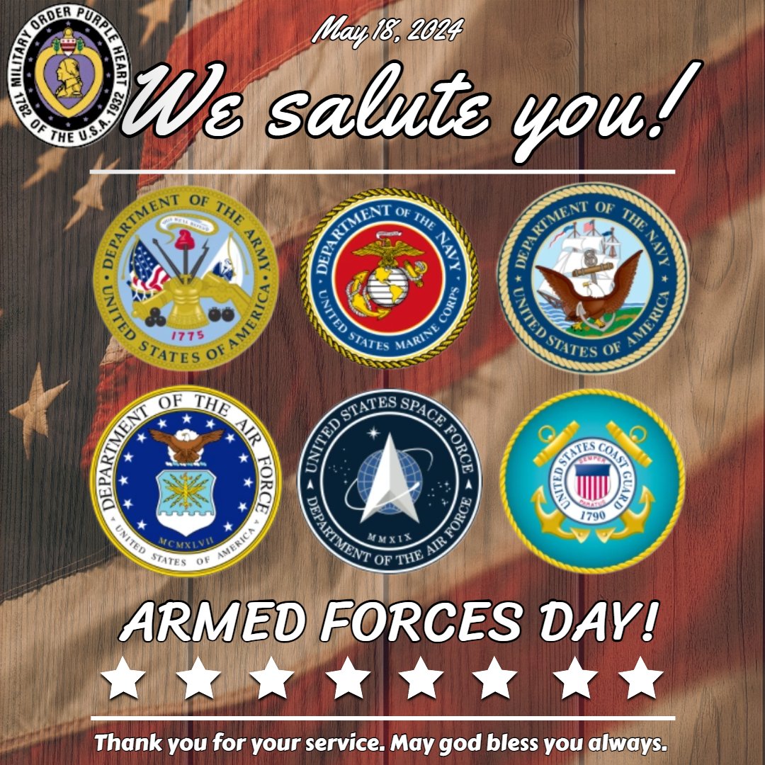 𝗢𝗻 𝗔𝗿𝗺𝗲𝗱𝗙𝗼𝗿𝗰𝗲𝘀𝗗𝗮𝘆, 𝘁𝗵𝗲 𝗠𝗶𝗹𝗶𝘁𝗮𝗿𝘆 𝗢𝗿𝗱𝗲𝗿 𝗼𝗳 𝘁𝗵𝗲 𝗣𝘂𝗿𝗽𝗹𝗲 𝗛𝗲𝗮𝗿𝘁 (𝗠𝗢𝗣𝗛) 𝘀𝗮𝗹𝘂𝘁𝗲𝘀 𝗼𝘂𝗿 𝗮𝗰𝘁𝗶𝘃𝗲 𝗱𝘂𝘁𝘆 𝘀𝗲𝗿𝘃𝗶𝗰𝗲 𝗺𝗲𝗺𝗯𝗲𝗿𝘀, 𝘃𝗲𝘁𝗲𝗿𝗮𝗻𝘀, 𝗮𝗻𝗱 𝘁𝗵𝗲𝗶𝗿 𝗳𝗮𝗺𝗶𝗹𝗶𝗲𝘀. 
#MOPH #ThankYouForYourService