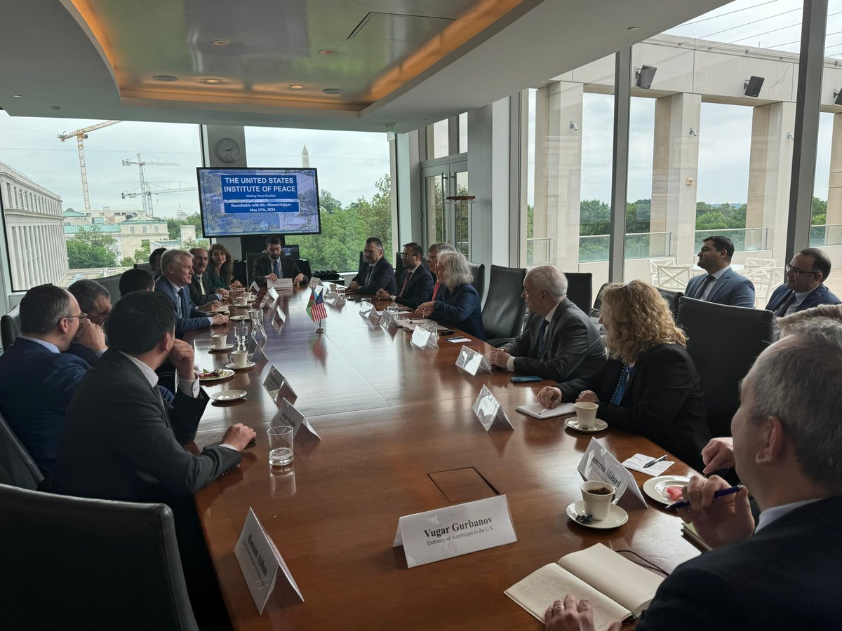 Thanks United States Institute of Peace @USIP for hosting us. We had broad exchange with the distinguished participants on bilatral relations between Azerbaijan and the United States and further promotion of our partnership, Azerbaijan's more global and new foreign policy vision