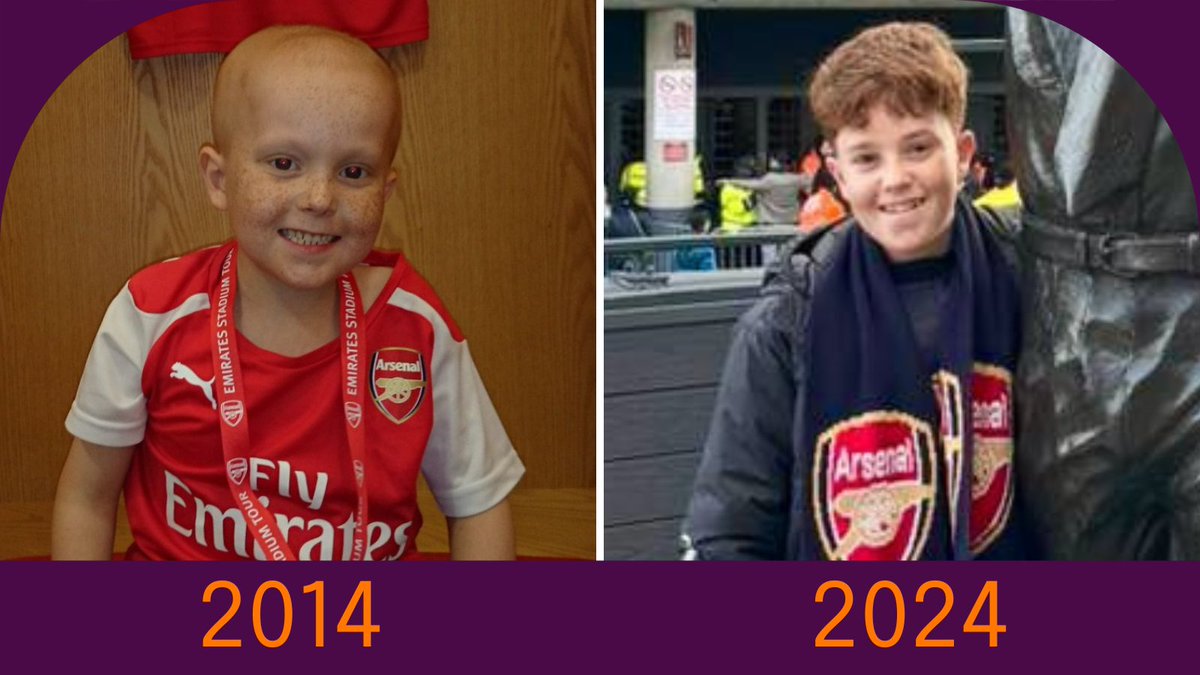 'It’s 10 years since I was diagnosed with leukaemia. I'm in Year 11 & studying for my GCSE’s. I'm looking forward to starting college studying A levels in Math, Economics & Law. I still love supporting @Arsenal.' - Sam, 16. Read his story: bit.ly/3H4w8hW