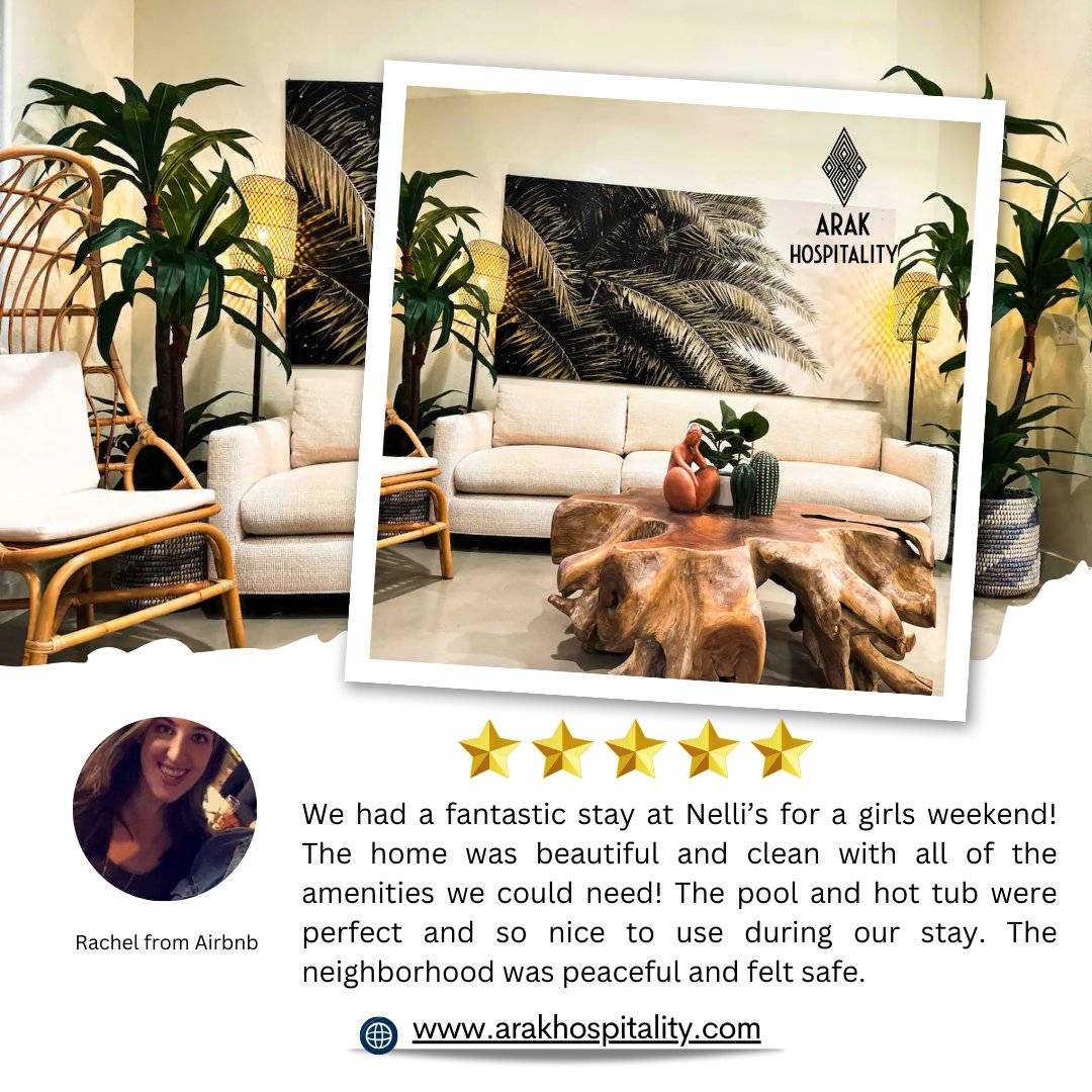 🌟 Guest Love! 🌟 🏡 We’re thrilled to share this heartwarming review from our wonderful guest at Arak Hospitality! 🙌 #guestlove #arakhospitality #superhost