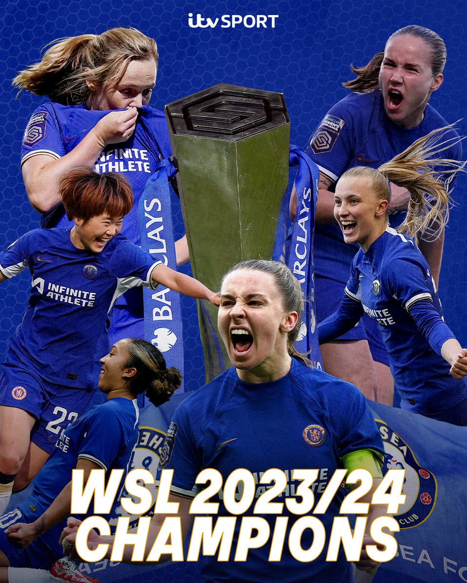 Your 2023/24 Women's Super League champions... Chelsea!🔵🙌 #BarclaysWSL