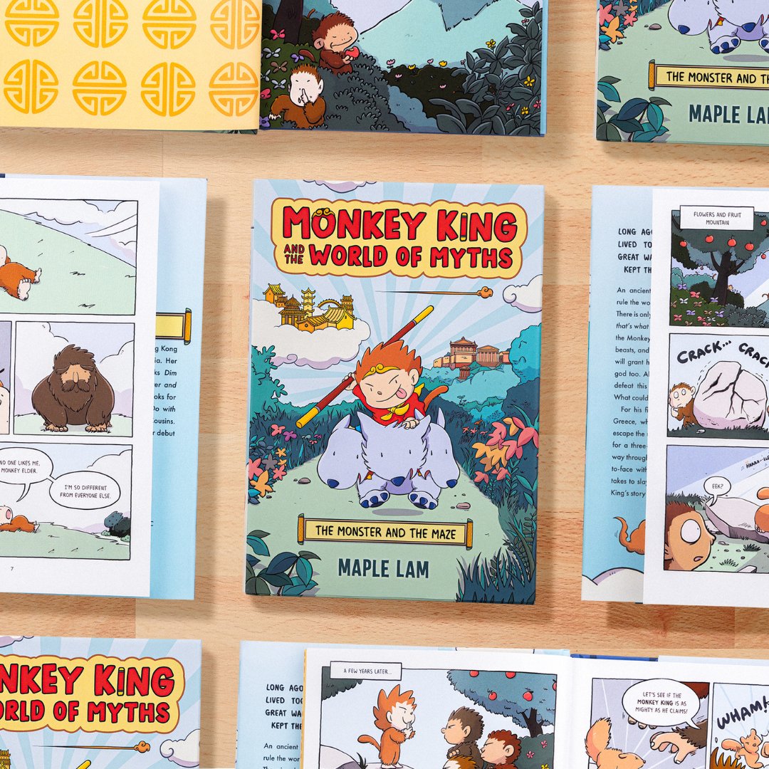 What are your kiddos reading this weekend? If they like action-packed graphic novels the first book of this adorable and funny series is the perfect weekend read! Check out MONKEY KING AND THE WORLD OF MYTHS: THE MONSTER AND THE MAZE by <a href="/MapleLam/">Maple Lam</a>.

➡️ bit.ly/3OIj05h