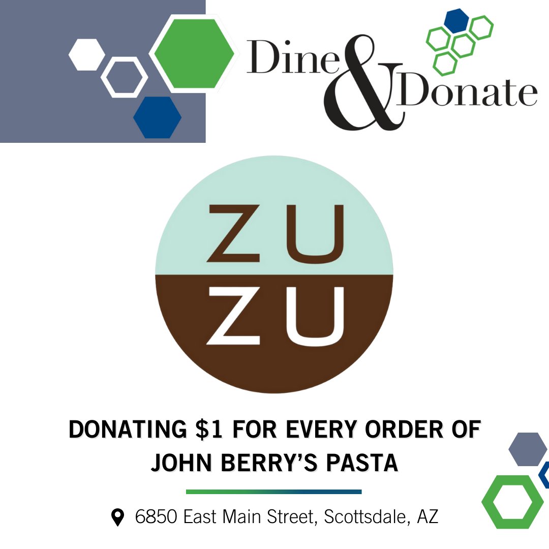 #ShoutoutSaturday - Be sure to stop by ZuZu before May wraps us! Make sure to order their delicious 'John Berry's Pasta,' and they will donate $1 to the Ivy Brain Tumor Center! 😋 Learn more about Brain Tumor Awareness Month and donate here: supportbarrow.org/brain-tumor-aw…