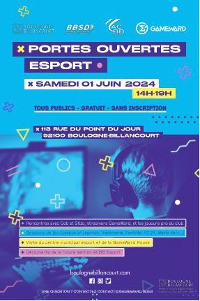 #Esport (Re)découvrez l'univers du #esport au centre municipal d'#esport et à la @GameWardTeam house : jeux, activités, visites, rencontres avec des joueurs... 📍 113 rue du Point du Jour ⏰Samedi 1/06 - 14h-19h (gratuit, sans inscription) Infos 👉 shorturl.at/hlsJS