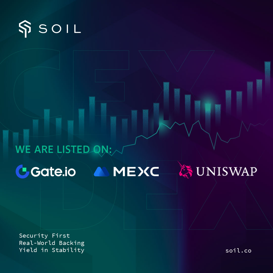 Just a quick reminder that $SOIL can be traded on Top Tier #CEX exchanges @gate_io and @MEXC_Official in the $SOIL/$USDT pair We are also at the leading #DEX @Uniswap 📈 Are #CEX or #DEX team? Where do you prefer to trade?