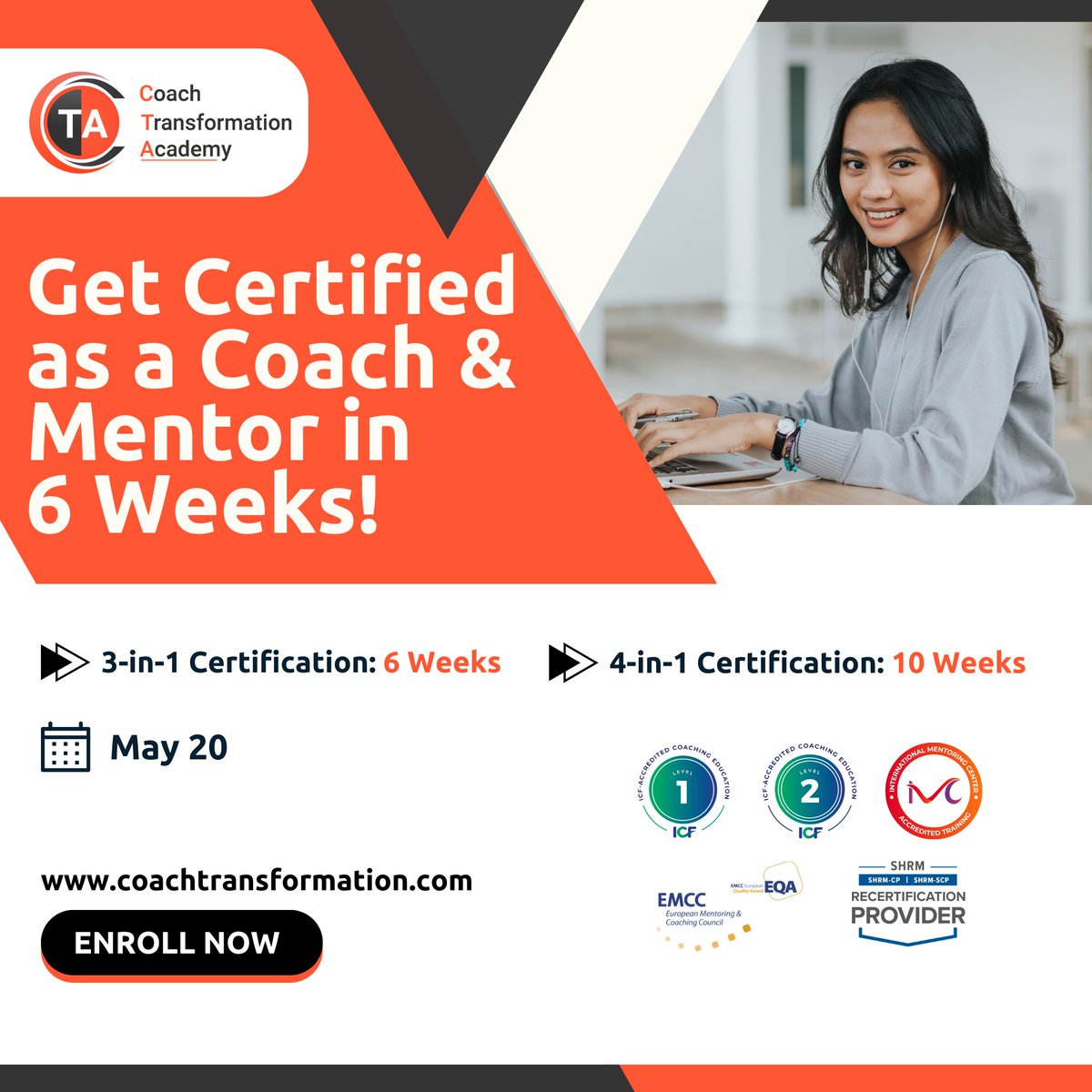 Don't miss out on your chance to become a certified coach and mentor! Our weekly workshop starts May 20. Secure your spot today and transform your career: zurl.co/INcH 

#CoachTransformation #CochCertification #MentorCertification #CareerGrowth #BusinessIdeas