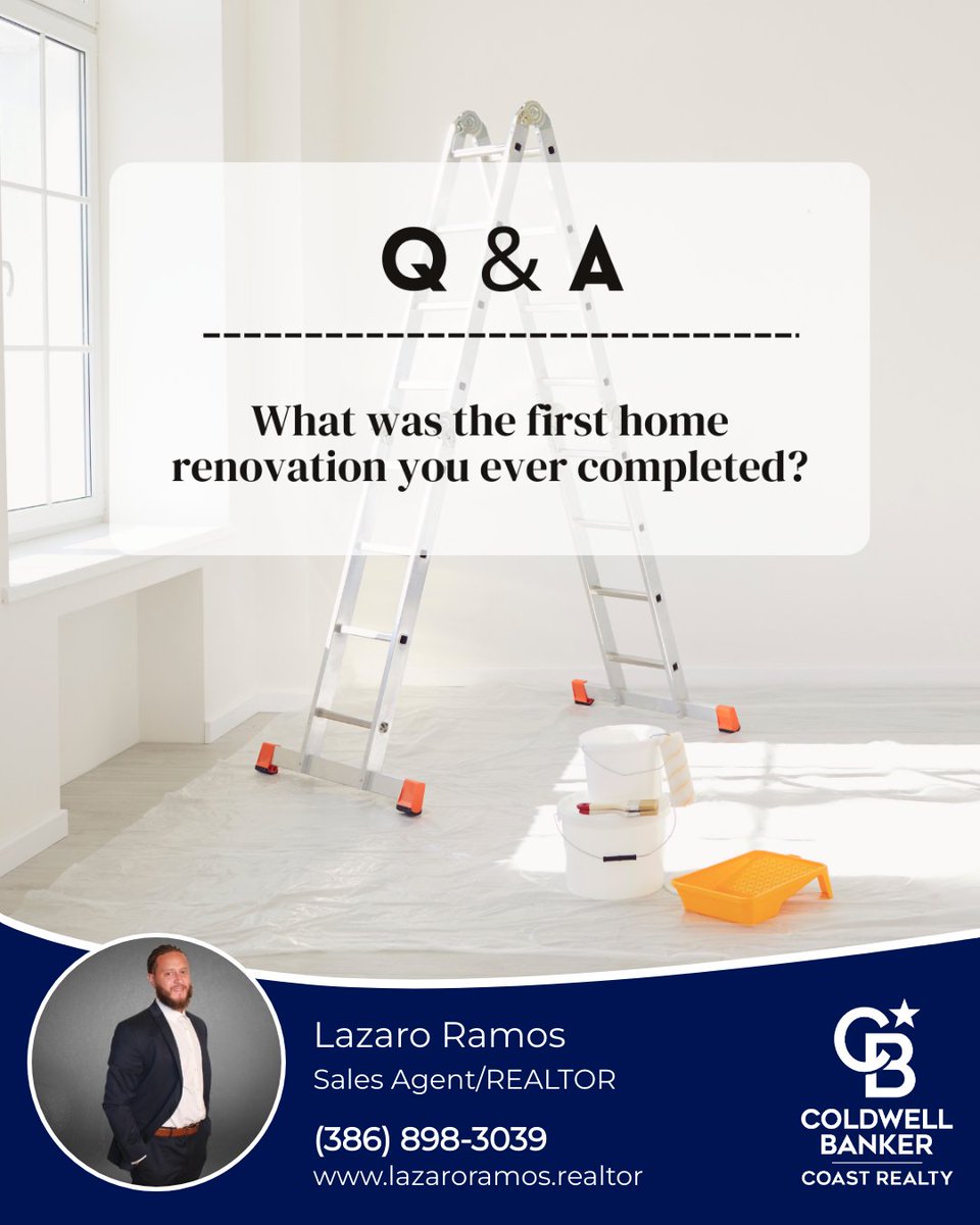 Renovators, remember your first project? Whether it was painting a room or a major remodel, how long did it take? Share your story and inspire others starting their journey. 

#homebuyingprocess #homebuying #realtor #realtorlife #realtor® #deltonafl #coldwellbanker