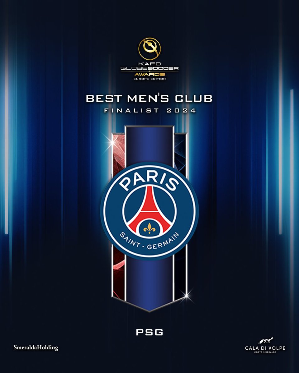 Can Paris Saint-Germain seize the title of BEST MEN'S CLUB at the @KAFD #GlobeSoccer European Awards? 🏆 @PSG_inside #KAFD #HotelCaladiVolpe #SmeraldaHolding